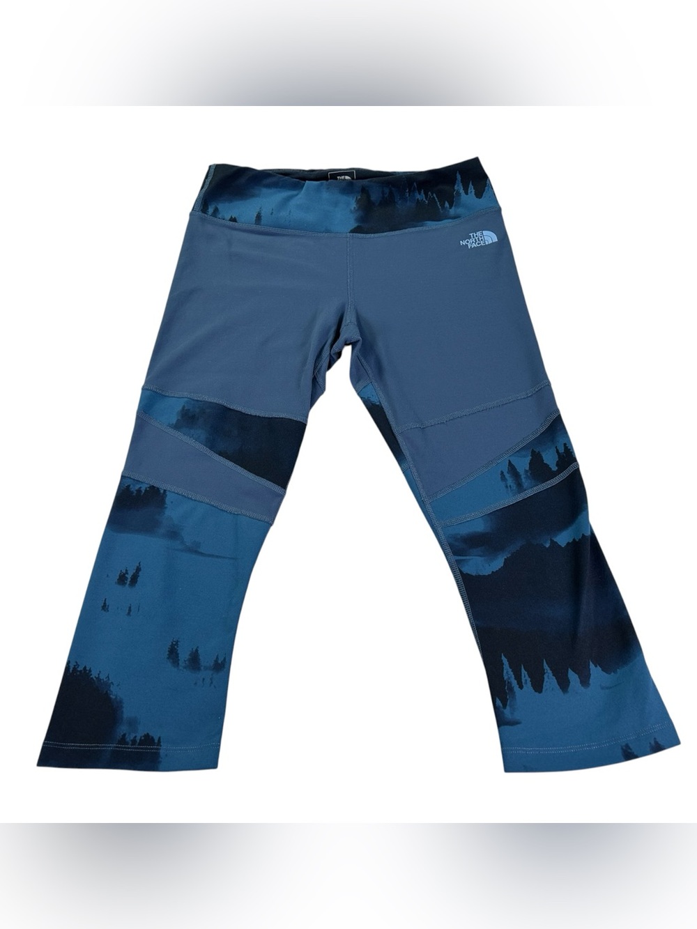The North Face FlashDry Leggings Women’s M Blue Scenic Mountain Forest Print